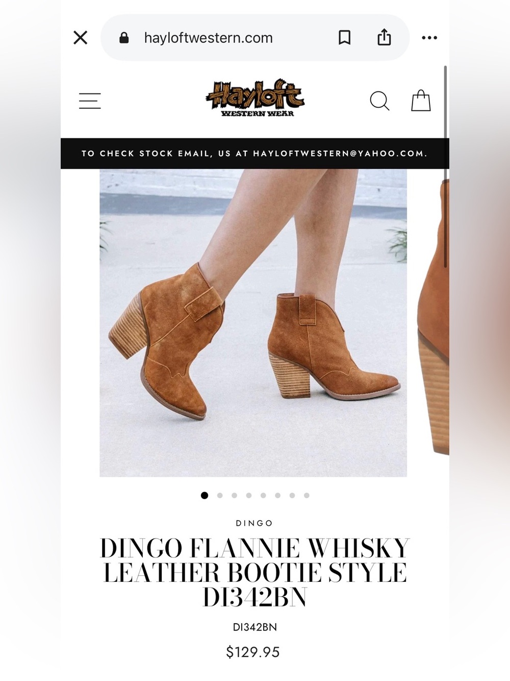 dingo Tan Suede Western Ankle Boots - Picture 2 of 16